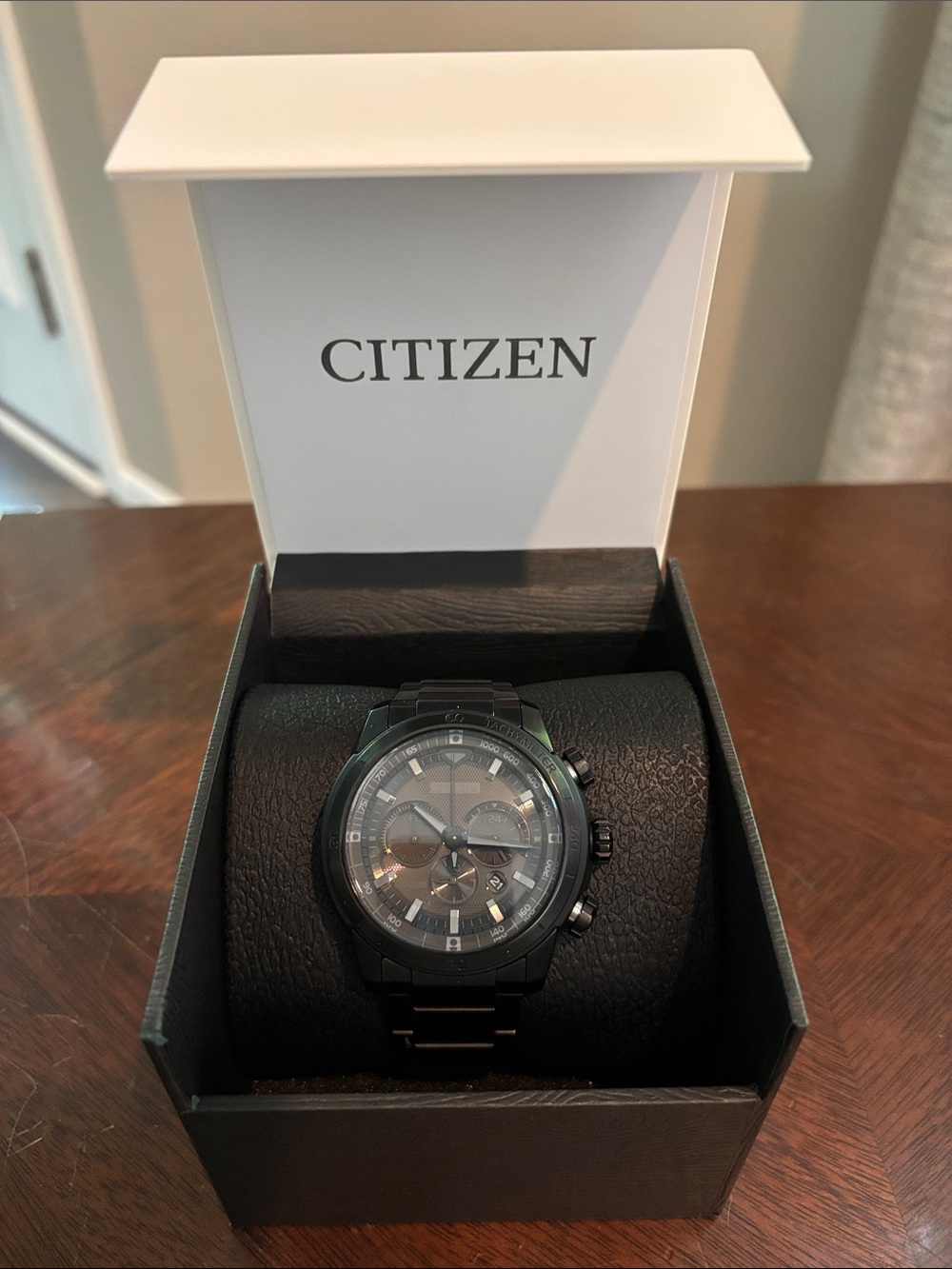 Citizen Black Stainless Chronograph Watch EcoDrive b620-s094917
